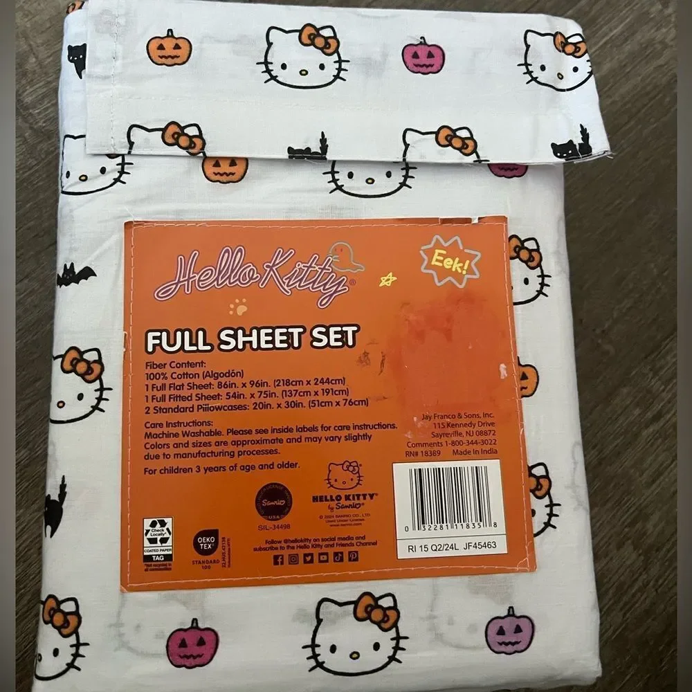 Hello Kitty Halloween Full Size Sheet Set